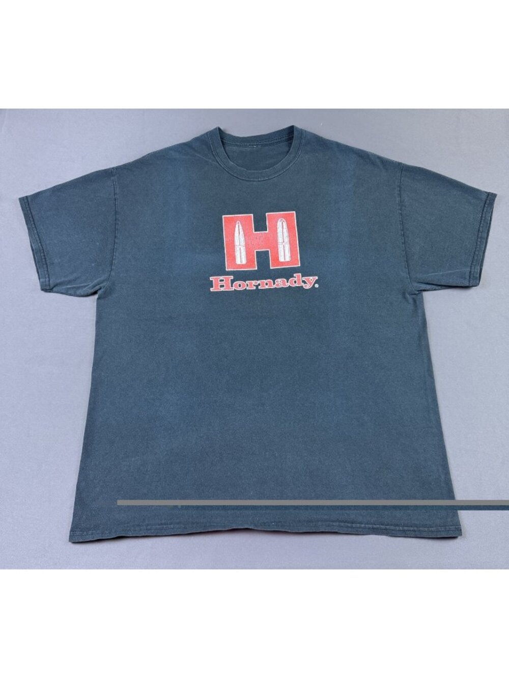 Rare Vintage Y2K Hornady Ammo Hunting Gun Shotgun Black Shirt Promo Sun Fade